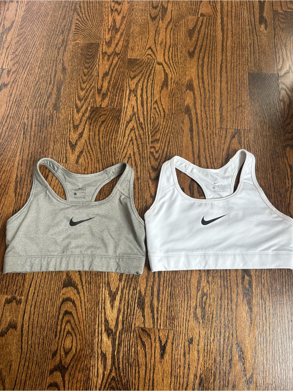 Nike Racerback Sports Bras - White & Gray